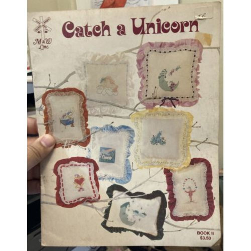 M&W Cross Stitch Counted Design II Catch a‎ Unicorn Moon Pillow Sleep Nighttime